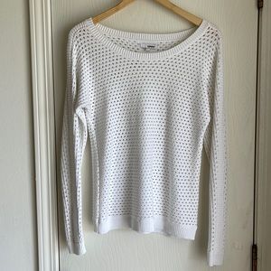 Sonoma white hole knit sweater small